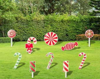 Christmas Yard Signs: Peppermint Candy - Outdoor Lawn Decor