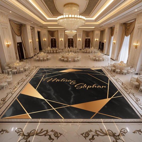 Personalized Wedding Dance Floor Decal: Removable Vinyl Floor Graphics