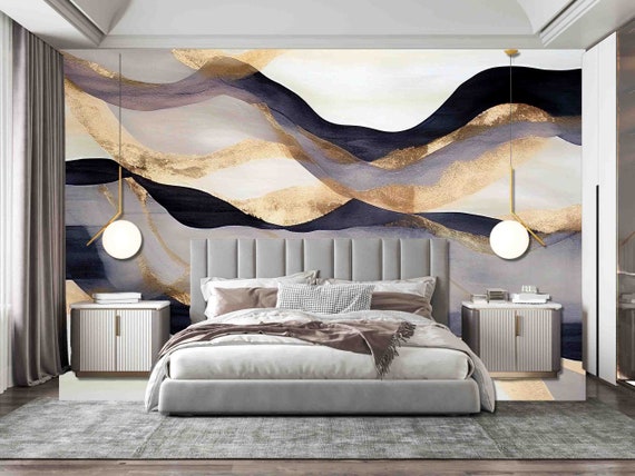 Custom Size Wallpaper - Modern Abstract Wallpaper - Peel and Stick Wall Decal - Self Adhesive or Pre-Pasted - Removable Wallpaper