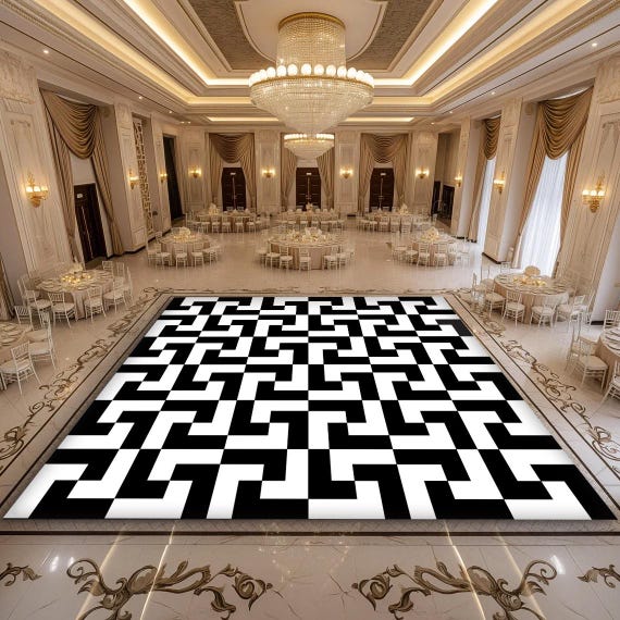 Geometric Pattern Dance Floor Wrap | Custom Vinyl Wrap for Weddings | Removable Dance Floor Graphics | Wedding & Event Floor Wrap