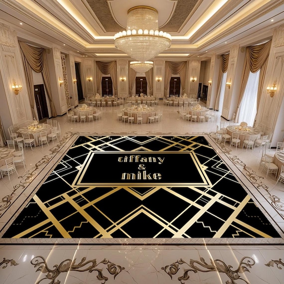 Personalized Removable Vinyl Floor Graphics | Custom Adhesive Floor Decals | Wedding & Dance Floor Decor | Wedding Dance Floor
