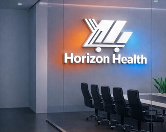 Backlit Logo Sign: Custom 3D Business Name (Indoor Wall Mount)