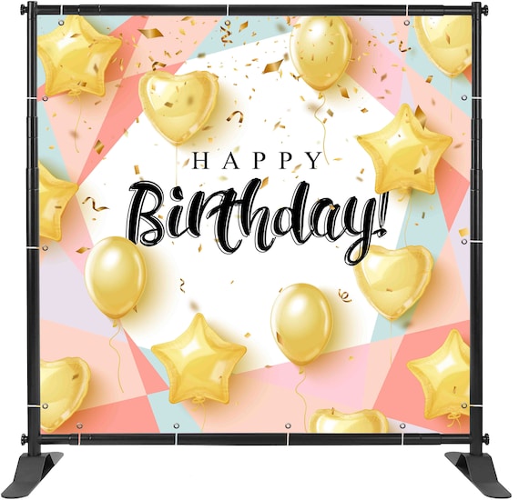 Happy Birthday Backdrop Banner |  Birthday Step and Repeat Backdrop |  Backdrop Banner | Photo Background Photo Booth | Backdrop Banner