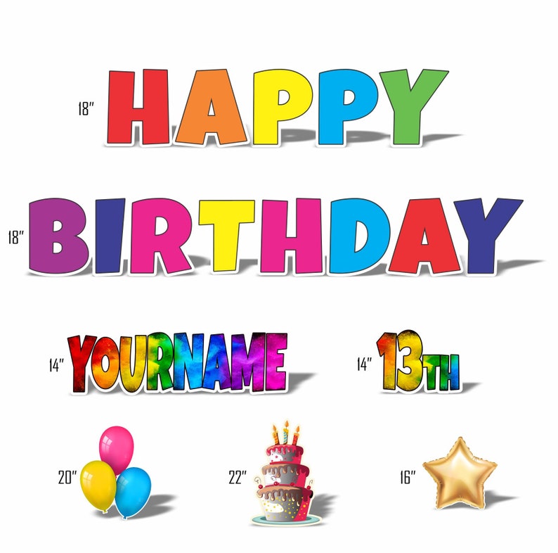 Personalized Birthday Yard Sign: Custom Name & Age, 18 Inch image 2
