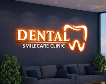Business Logo Sign: Backlit LED Custom Design (Salon and Office Use)