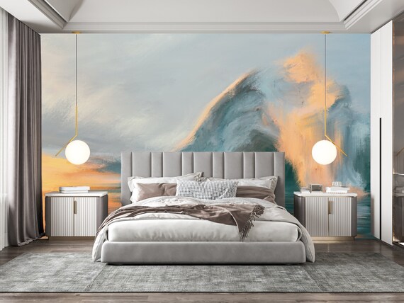 Custom Oil Painting Ocean Wallpaper - Peel and Stick Wall Mural
