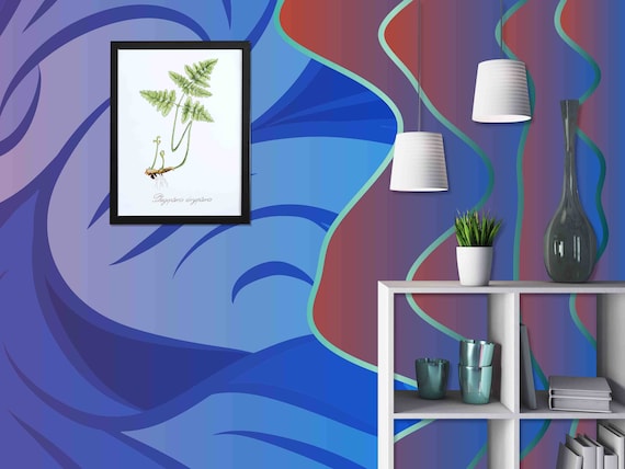 Custom Size Wallpaper - Abstract Gradient Color Waves and Curvy Shapes Wallpaper - Peel and Stick Wall Decal - Self Adhesive or Pre-Pasted