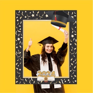 Graduation Custom Photo Frame - Personalized Selfie Frame for High School Grads - Congratulations Party Decor