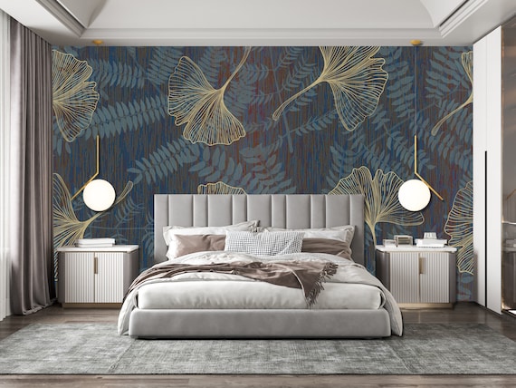Gingko Leaf Peel and Stick Wallpaper - Modern Light Luxury Design