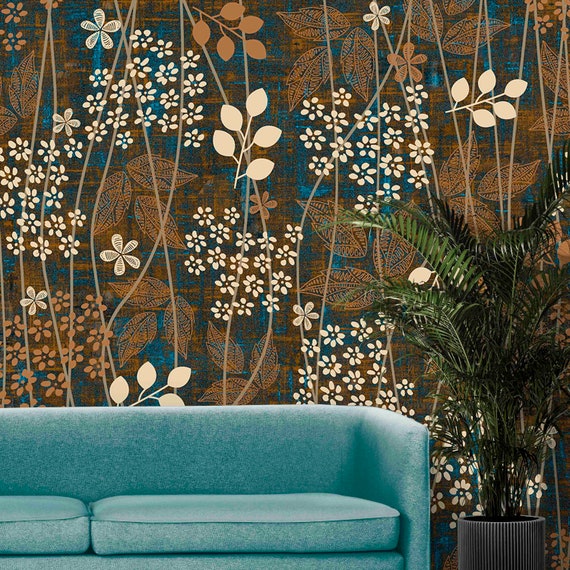 Light Luxury Flower Wallpaper - Custom Size, Peel and Stick
