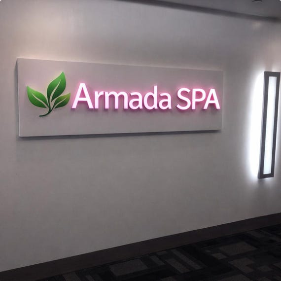 Custom 3D LED Logo Sign for Office Wall | Business Lit Channel Letters | Frontlit & Halo Backlit Logo