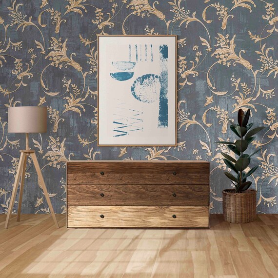 Custom Size Wallpaper - Decorative Vintage Ornaments Textured Background Wallpaper - Peel and Stick Wall Decal - Self Adhesive or Pre-Pasted