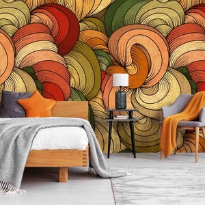Custom Size Wallpaper - Abstract Pattern Wallpaper - Peel and Stick Wall Decal - Self Adhesive or Pre-Pasted - Removable Wallpaper