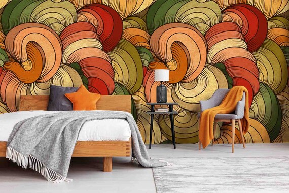 Custom Size Wallpaper - Abstract Pattern Wallpaper - Peel and Stick Wall Decal - Self Adhesive or Pre-Pasted - Removable Wallpaper