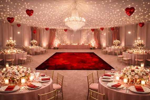 Personalized Removable Vinyl Floor Graphics | Valentine's Day Pattern Graphic | Wedding & Dance Floor Decor | Wedding Dance Floor