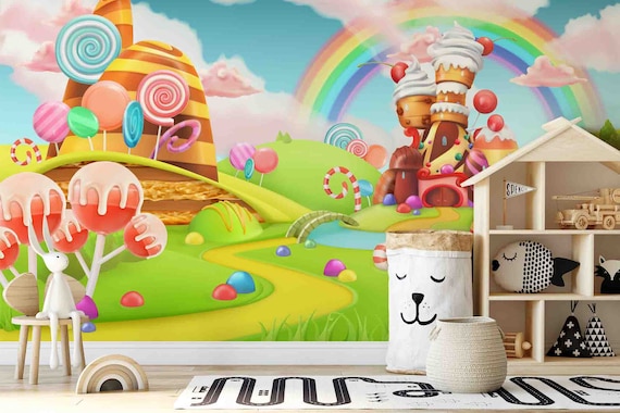 Candy Land Wallpaper: Custom Peel and Stick Wall Decal (Removable)