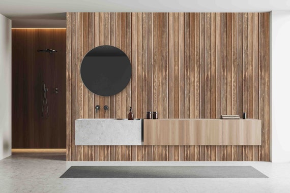 Gnarled Wood Slat Wallpaper: Custom Size Peel and Stick