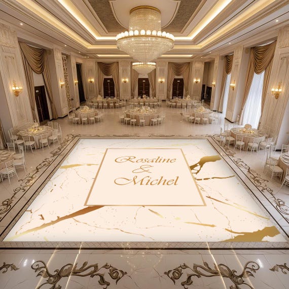 Personalized Wedding Dance Floor Decal: Removable Vinyl, Custom Monogram