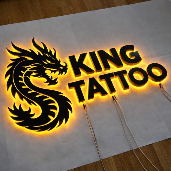 Backlit Logo Sign, Beauty Salon Sign, 3D Business Sign, Business Signboard, Custom Laser Cut, Logo With Raised 3D Design, Dentist Sign