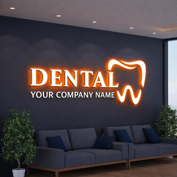 3D Logo Mockup Preview | Office Wall Business Sign Visualization | Channel, Frontlit & Backlit Styles | Design Proof Only