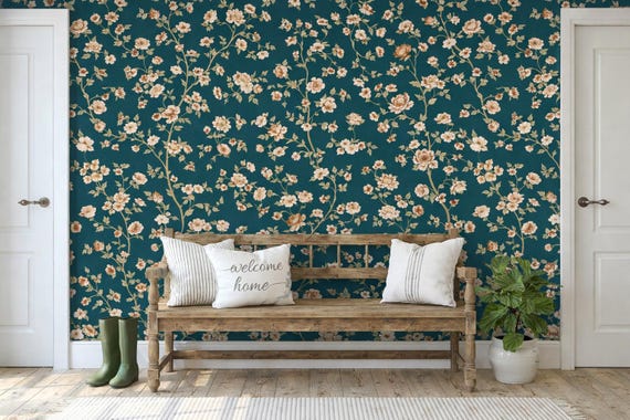 Custom Size Wallpaper - Blossom Trees with Flowers Wallpaper - Peel and Stick Wall Decal - Self Adhesive or Pre-Pasted - Removable Wallpaper