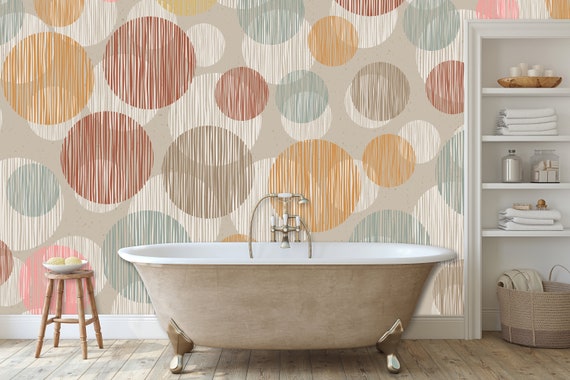 Custom Geometric Circles Wallpaper - Modern Peel and Stick Mural