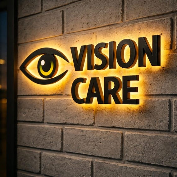 Custom 3D LED Logo Sign for Office Wall | Business Lit Channel Letters | Frontlit & Halo Backlit Logo