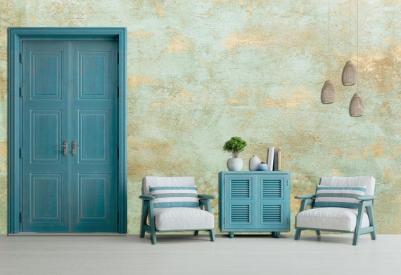 Verdigris Copper Wallpaper: Textured Peel and Stick, Custom Size