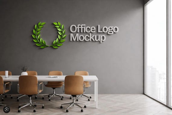 3D Logo Mockup Preview | Office Wall Business Sign Visualization | Channel, Frontlit & Backlit Styles | Design Proof Only