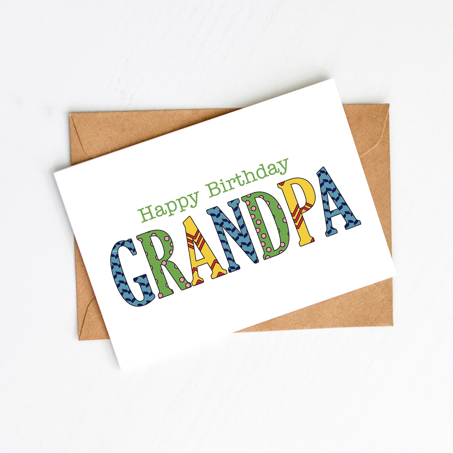 GRANDPA Birthday Card/ Birthday Card / Colourful / Happy Etsy