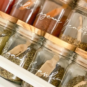 Custom Spice Jar Labels Decals • Custom Pantry Labels • Kitchen Vinyl Decals •