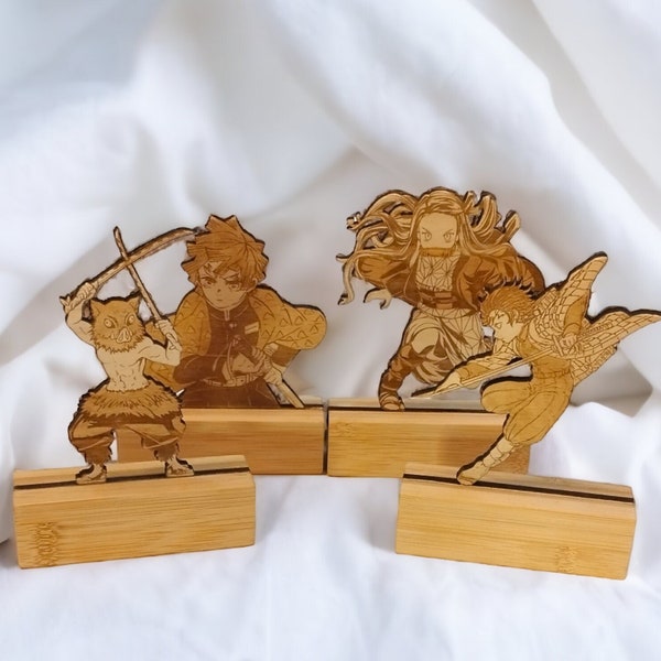 D.S Anime Wooden Statuette - Housewarming Gift - Geek - Free Personalization - Handmade - Home Decor - Trophy - Figurine - Manga