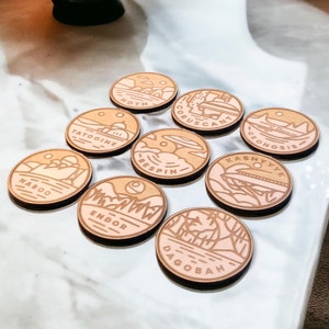 Set of Star Wars Planets Wooden Coasters - Free Customization - Home Decor - Geek Gift - Handmade Supply - Sci-fi - Star Wars Fan