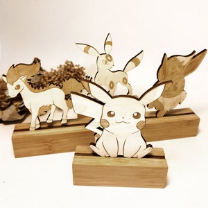 Wooden Pokemon Statuette - Housewarming Gift - Geek - Choose Any Pokemon - Free Personalization - Handmade - Home Decor - Trophy - Figurine