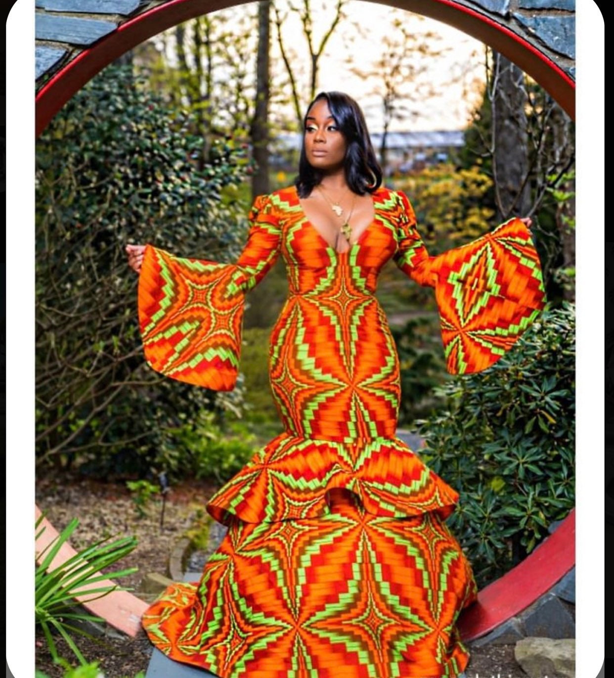 long flare ankara gown