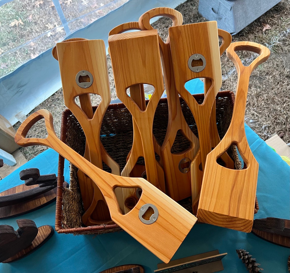 Wood Grill Scraper With Builtin Stainless Steel Bottle Cap Opener