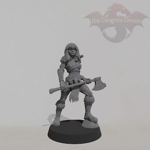 Female Barbarian - Dungeons and Dragons, 5e, Pathfinder - Miniature
