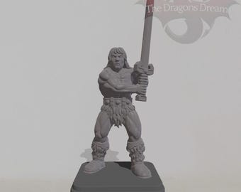 Barbarian - Heroquest Inspired, Dungeons and Dragons, 5e, Pathfinder - Miniature