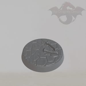 25mm/32mm Round Base - Dungeon Floor with bones - Miniature Bases