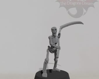 Skeleton Warrior - Heroquest Inspired, Dungeons and Dragons, Pathfinder, Oathmark - Miniature