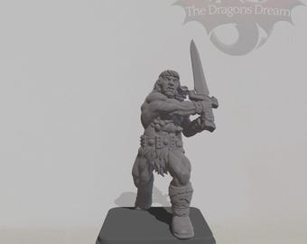 Barbarian - Heroquest Inspired, Dungeons and Dragons, 5e, Pathfinder - Miniature