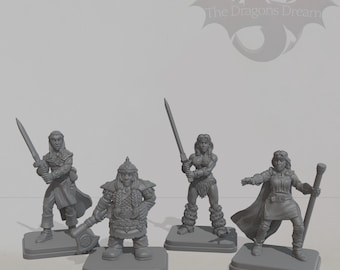 Heroquest Inspired Female Heroes Set 28mm 32mm Resin Miniatures