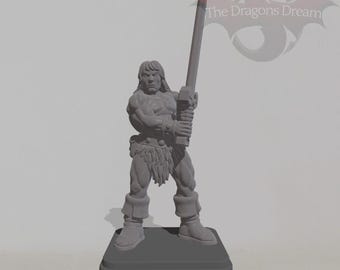 Barbarian - Heroquest Inspired, Dungeons and Dragons, 5e, Pathfinder - Miniature