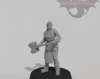 Vrouwelijke smid - Dungeons and Dragons, 5e, Pathfinder - miniatuur