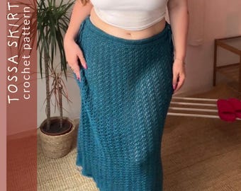 Crochet Skirt Pattern PDF, Crochet Maxi Skirt Pattern, Summer Crochet Skirt, Women's Crochet Skirt Pattern, Tossa Skirt Sznurki Studio