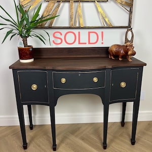 Councill Craftsman Stuart Serpentine Sideboard With Polished Brass Galley/Late  20th Century
