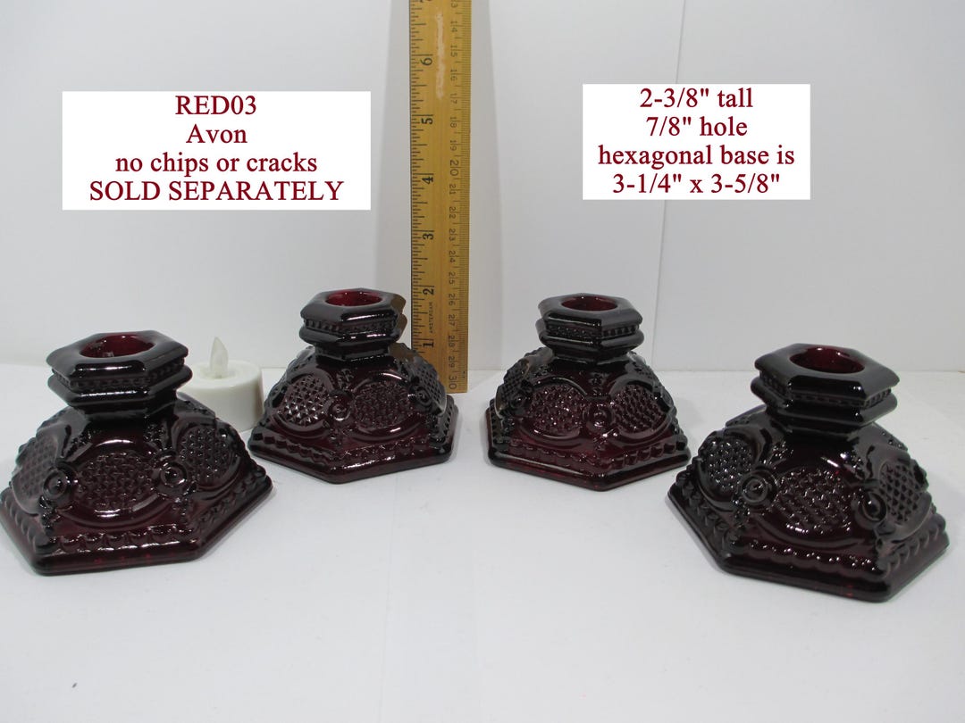 Avon Cape Cod Red Glass 1970s-1990s Taper Candle Holder SOLD SEPARATELY ...