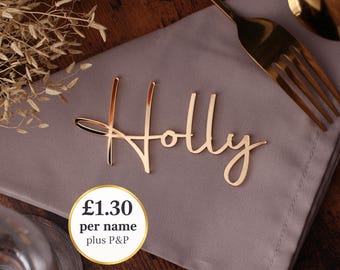 Gold Mirror Acrylic Guest Name Tag