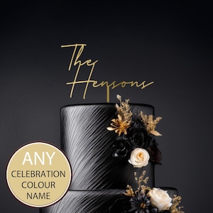 Personalized Wedding Cake Topper: Mr & Mrs Acrylic Surname Decoration