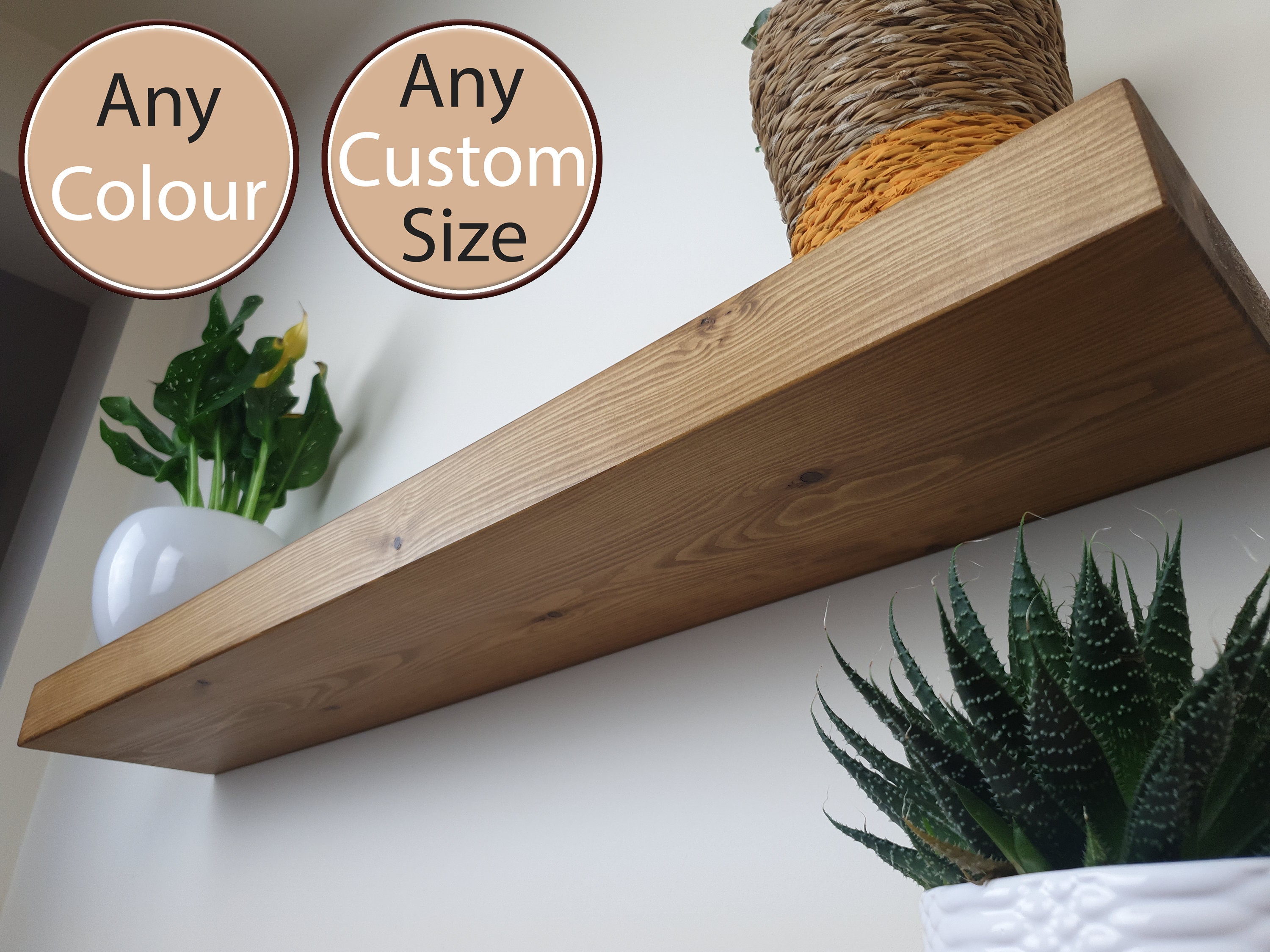 Floating Shelf Handmade Solid Wood Shelves. Size 15cm Etsy